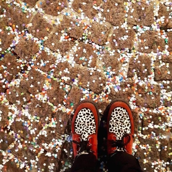 Round Toe Lace Up Cheetah Flatform Creeper - Picture 8 of 8